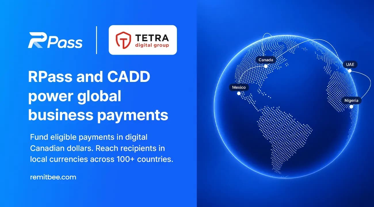 RPass Now Supports CADD-Funded Business Payments Across 100+ Countries